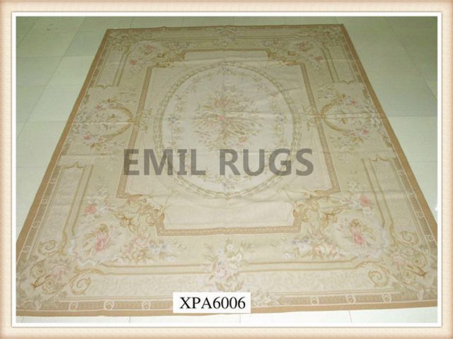 hand woven 12' X 18' Ivory Field Ivory Border  flat weave aubusson carpet