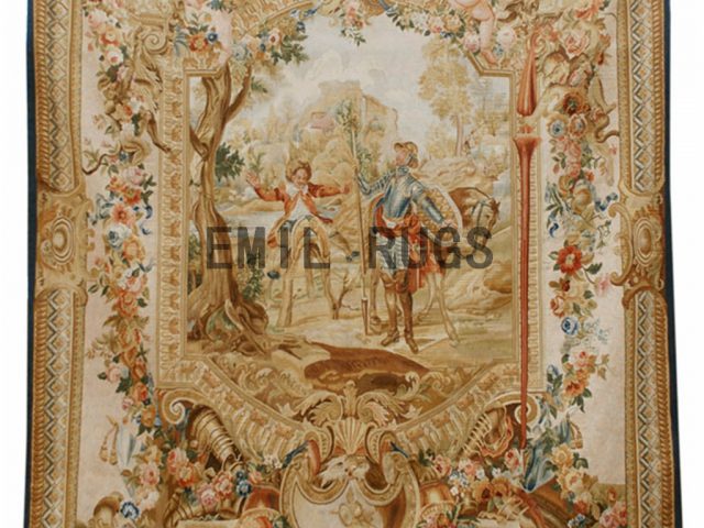 wool vintage european french aubusson gobelin 8'x 10' tapestry wall hangings