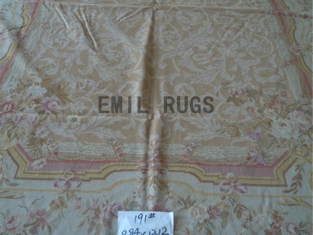 flat weave aubusson carpet 9.8' X 13' Ivory Field Ivory Border handmade