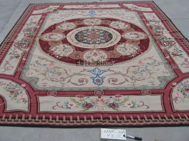 needlepoint carpets 9' X 12' Ivory Field Ivory Border hand stitched