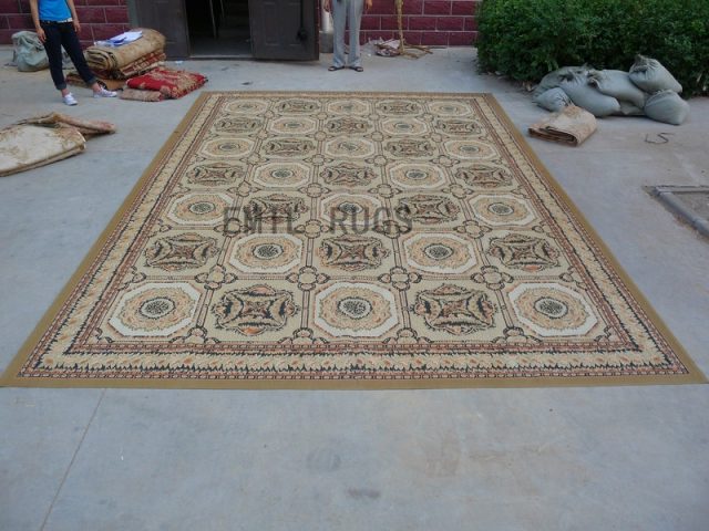 flat weave aubusson rug Oversized 11' X 16' Ivory Field Ivory Border 100% New Zealand wool hand woven