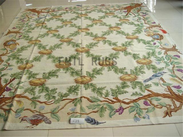 needlepoint carpets 8.7' X 11.5' Ivory Field Ivory Border authentic