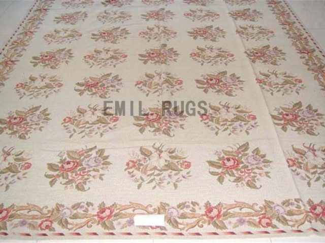 needlepoint rug 8.7' X 11.5' Ivory Field Ivory Border authentic