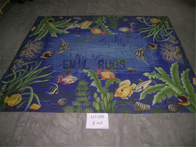 needlepoint rugs 8' X 10' Blue Field Blue Border authentic