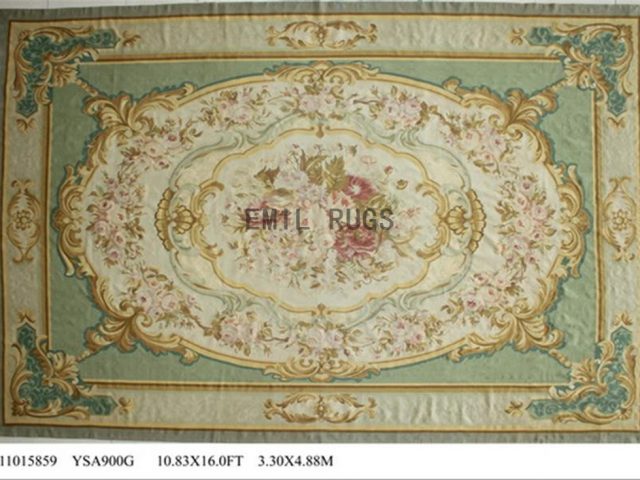 flat weave aubusson rug Oversized 10.8' X 16' Ivory Field Ivory Border 100% New Zealand wool european handmade