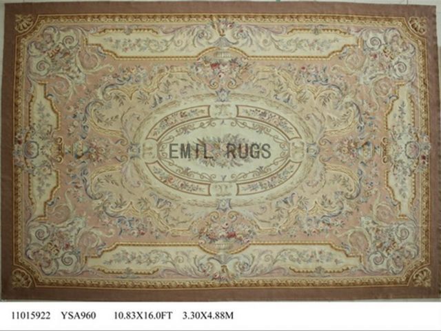 flat weave aubusson carpets Oversized 10.8' X 16' Ivory Field Ivory Border 100% New Zealand wool european handmade